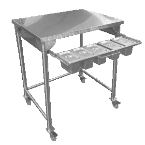 Mesa Con Porta Topping Con Ruedas